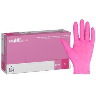 EasyCare Nitrile, rękawice nitrylowe, niejałowe, bezpudrowe, różowe, rozmiar S, 100 sztuk USZKODZONE OPAKOWANIE - zdjęcie produktu