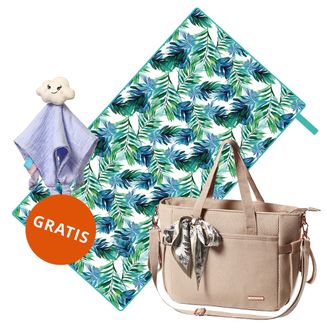 BabyOno, torba do wózka, Carmen, beżowa + szybkoschnący ręcznik, 90 x 170 cm gratis + przytulanka kocyk, Blinky Cloud gratis - zdjęcie produktu