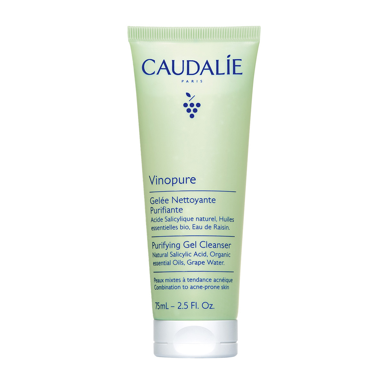 Nieznana Caudalie Vinopure, oczyszczający żel myjący do twarzy, skóra trądzikowa, 75 ml