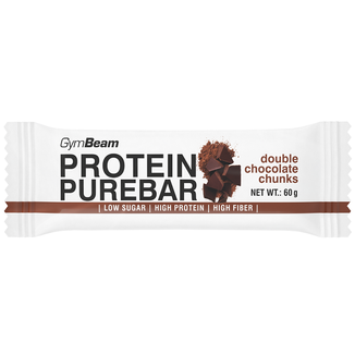 GymBeam PureBar, baton białkowy, double chocolate chunks, 60 g - zdjęcie produktu