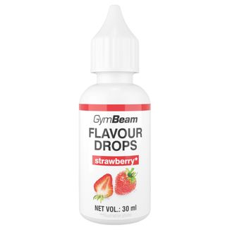 GymBeam Flavor Drops, krople aromatyzujące, strawberry, 30 ml - zdjęcie produktu