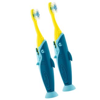 Zestaw Elgydium Pocket Kids Shark, szczoteczka do zębów dla dzieci, podróżna, 2-6 lat, 2 sztuki - zdjęcie produktu