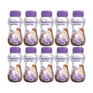 Zestaw NutriKid Multi Fibre, preparat odżywczy dla dzieci powyżej 1 roku, smak czekoladowy, 10 x 200 ml - zdjęcie produktu