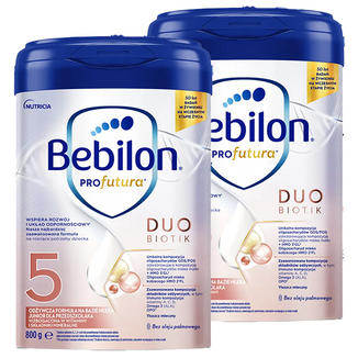 Zestaw Bebilon Profutura DuoBiotik 5, odżywcza formuła na bazie mleka, dla przedszkolaka, 2 x 800 g - zdjęcie produktu