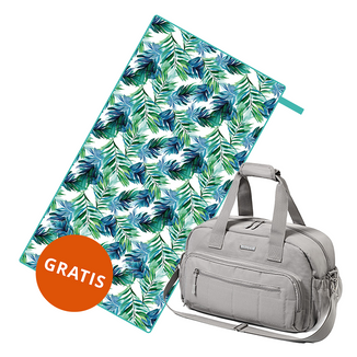BabyOno, torba podróżna dla mamy, szara + szybkoschnący ręcznik, 90 x 170 cm, 1 sztuka gratis - zdjęcie produktu