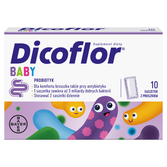 Dicoflor Baby, dla niemowląt i dzieci, 10 saszetek KRÓTKA DATA Dicoflor Baby, dla niemowląt i dzieci, 10 saszetek KRÓTKA DATA - zdjęcie produktu