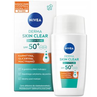 Nivea Sun Derma Skin Clear, ochronny fluid do twarzy, SPF 50+, 40 ml - zdjęcie produktu