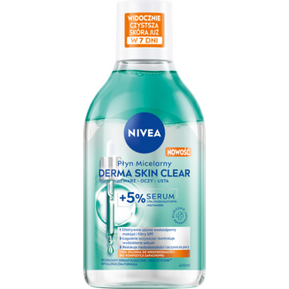 Nivea Derma Skin Clear, wygładzający płyn micelarny z 5% serum, 400 ml - zdjęcie produktu