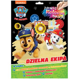 Psi Patrol Zdrapuj Koloruj Naklejaj Dzielna Ekipa, książeczka dla dzieci - zdjęcie produktu