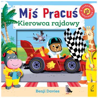 Miś Pracuś Kierowca rajdowy, książeczka dla dzieci z ruchomymi elementami - zdjęcie produktu
