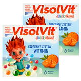 Zestaw VisolVit Junior Orange, proszek musujący, smak pomarańczowy, 2 x 30 saszetek - miniaturka zdjęcia produktu