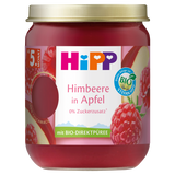 HiPP Owoce Bio, jabłka z malinami, po 5 miesiącu, 160 g - miniaturka zdjęcia produktu