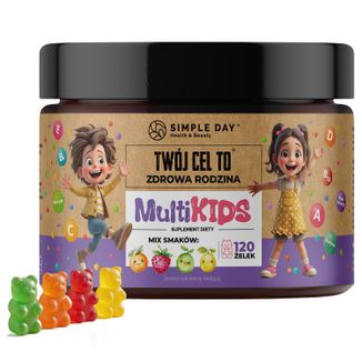 Simple Day MultiKids, żelki dla dzieci od 4 lat, mix smaków, 120 sztuk - zdjęcie produktu