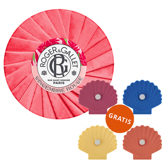Roger & Gallet Gingembre Rouge, mydło w kostce, 100 g + mydelniczka gratis - zdjęcie produktu
