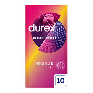 Durex Pleasuremax, prezerwatywy prążkowane z wypustkami, 10 sztuk - zdjęcie produktu