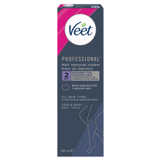 Veet Professional, krem do depilacji 2 min., każdy rodzaj skóry, 100 ml USZKODZONE OPAKOWANIE - zdjęcie produktu