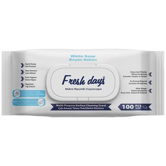 Fresh Days, mokre ręczniki czyszczące XXL, 100 sztuk - zdjęcie produktu