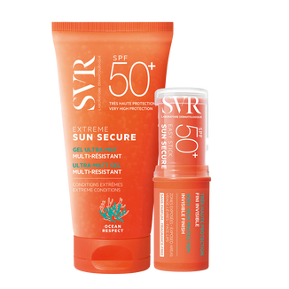Zestaw SVR Sun Secure Extreme, ultra-trwały żel przeciwsłoneczny, SPF 50+, 50 ml + żelowy sztyft ochronny, SPF 50+, 10 g - zdjęcie produktu