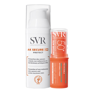 Zestaw SVR AK Secure DM Protect, krem na rogowacenie słoneczne, SPF 50+, 50 ml + żelowy sztyft ochronny, SPF 50+, 10 g - zdjęcie produktu