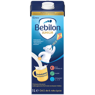 Bebilon Junior do picia, wzbogacona formuła na bazie mleka dla dzieci 2-6 lat, 1 l - zdjęcie produktu