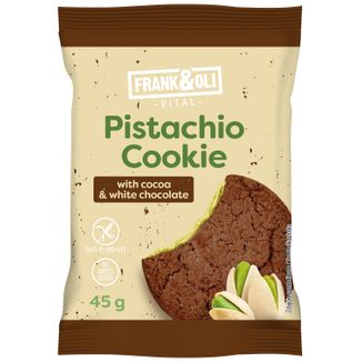 Frank&Oli Pistachio Cookie, miękkie ciasteczko, kakao i biała czekolada, 45 g KRÓTKA DATA - zdjęcie produktu