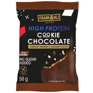 Frank&Oli High Protein, miękkie ciasteczko proteinowe, chrupiące orzeszki i karmel, 50 g - zdjęcie produktu