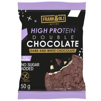 Frank&Oli High Protein, miękkie ciasteczko proteinowe, ciemna i biała czekolada, 50 g - zdjęcie produktu