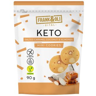 Frank&Oli Keto, mini ciasteczka, słony karmel, kokos i migdał, 90 g - zdjęcie produktu