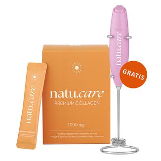 Natu.Care Premium Collagen 10000 mg, smak mango-marakuja, 30 saszetek + różdżka do mieszania gratis - zdjęcie produktu