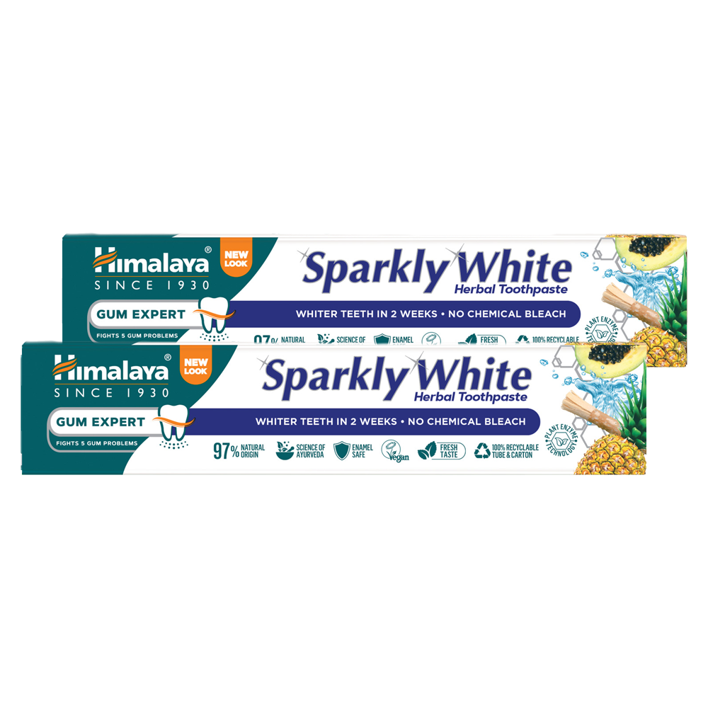 Nieznana Zestaw Himalaya Sparkly White, ziołowa pasta do zębów, wybielająca, 2 x 75 ml