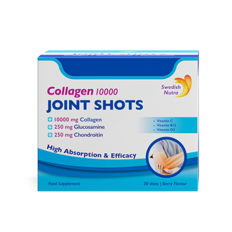Swedish Nutra Collagen Joint Shots 10000 mg, smak jagodowy, 30 sztuk - zdjęcie produktu