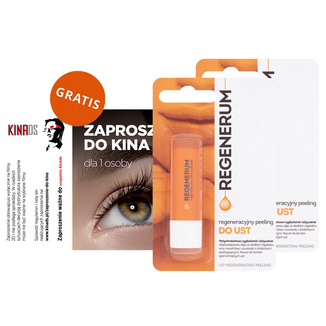 Zestaw Regenerum, peeling regeneracyjny do ust, wygładzenie i odżywienie, 2 x 5 g + bilet do kina gratis - zdjęcie produktu