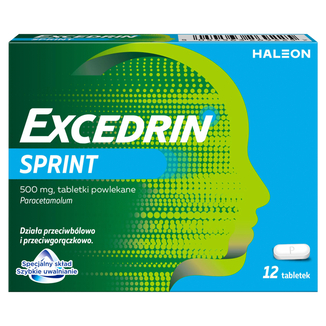 Excedrin Sprint 500 mg, 12 tabletek - zdjęcie produktu