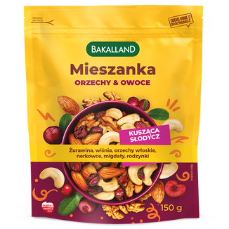 Bakalland Mieszanka Orzechy & Owoce, kusząca słodycz, 150 g KRÓTKA DATA - zdjęcie produktu