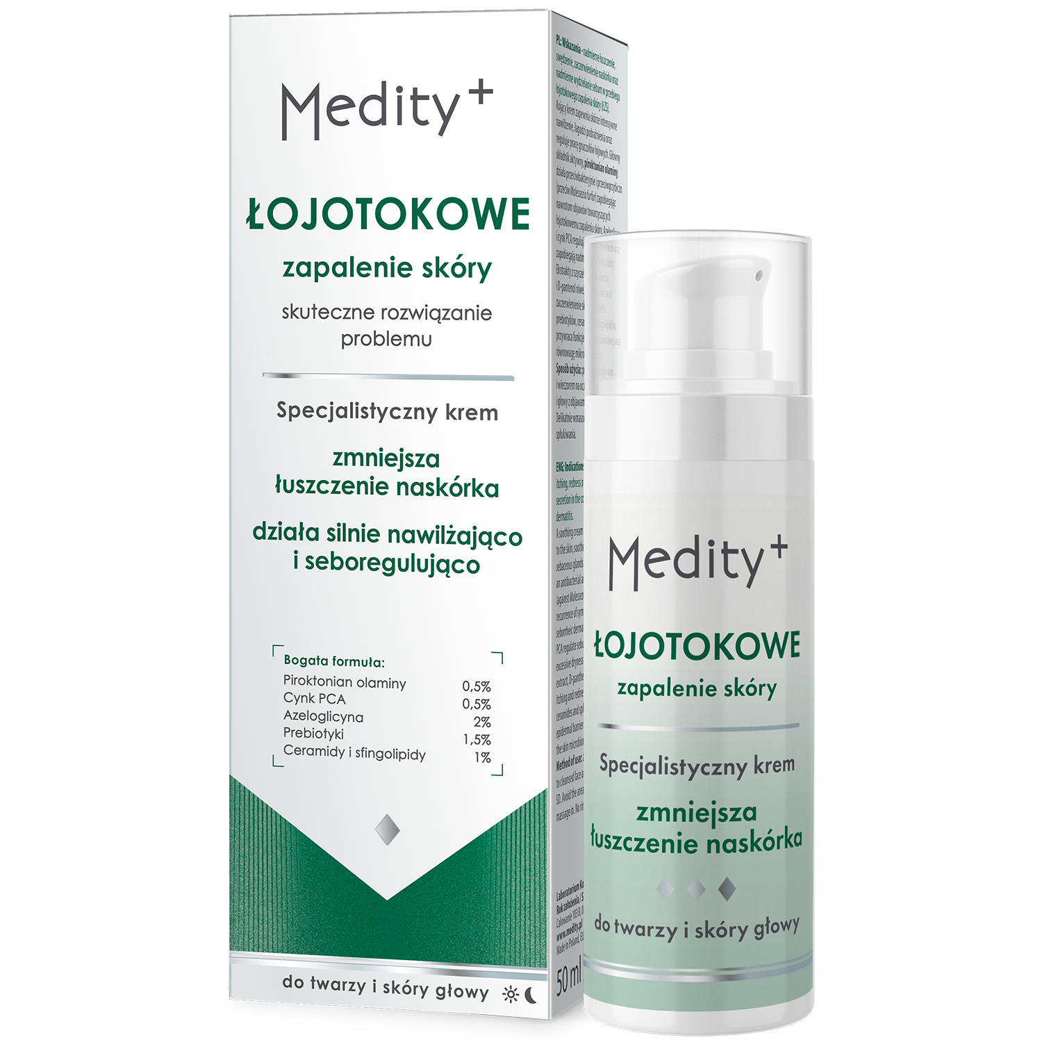 Nieznana Ava Medity+ Łojotokowe Zapalenie Skóry, specjalistyczny krem do twarzy i skóry głowy, 50 ml — Inhaltsstoffe und Bewertung