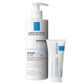 Zestaw La Roche-Posay Cicaplast Baume B5+, kojący balsam regenerujący, 100 ml + Lipikar Baume AP+M, balsam do ciała, skóra sucha i atopowa, od urodzenia, 400 ml - zdjęcie produktu