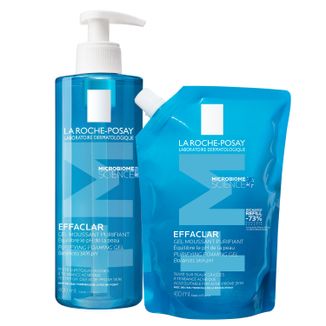 Zestaw La Roche-Posay Effaclar, żel oczyszczający do skóry tłustej i wrażliwej, 400 ml + zapas, 400 ml - zdjęcie produktu