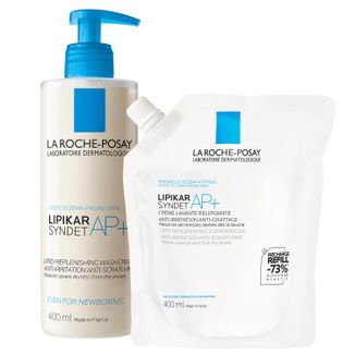 Zestaw La Roche-Posay Lipikar Syndet AP+, krem myjący do ciała uzupełniający poziom lipidów, od urodzenia, 400 ml + zapas, 400 ml - zdjęcie produktu