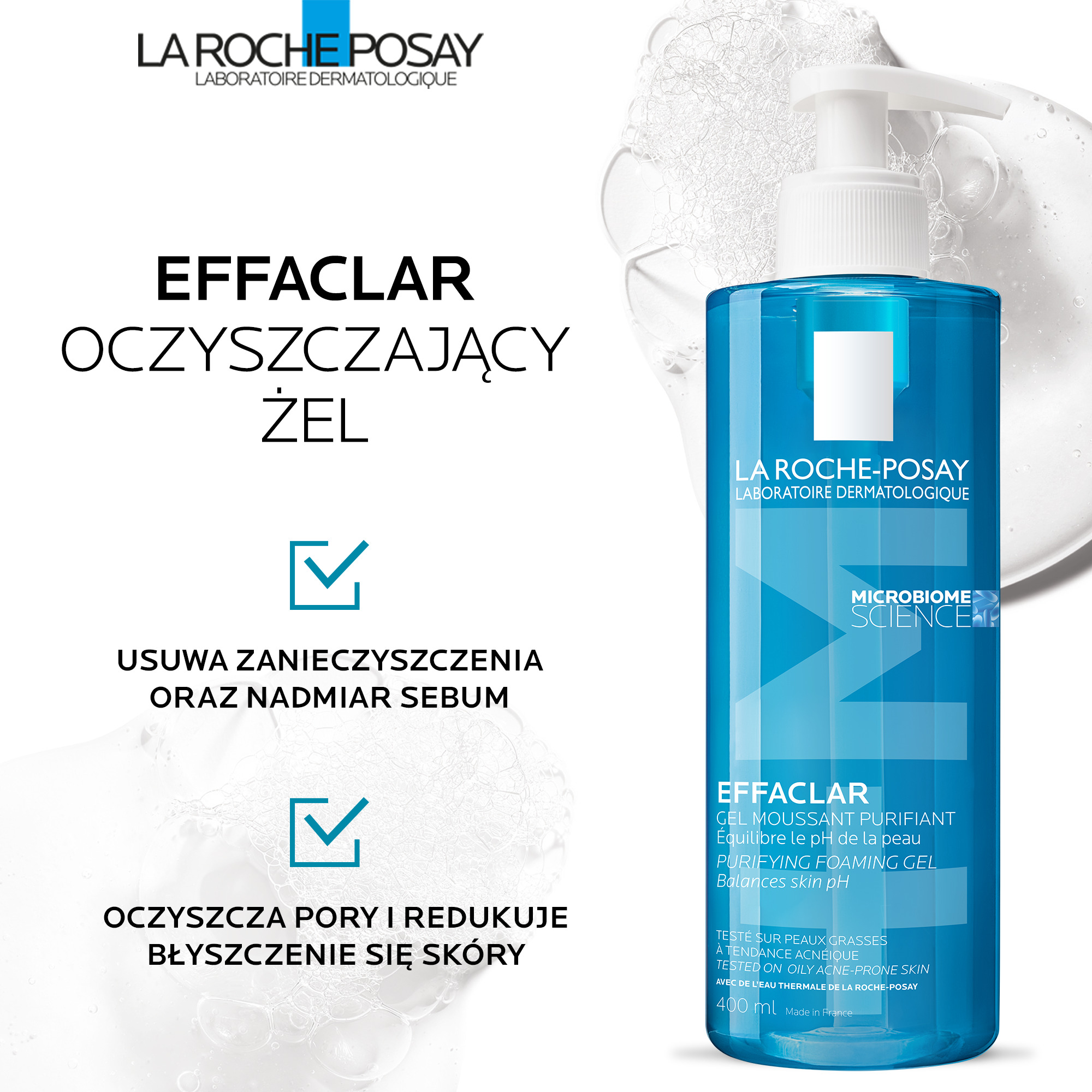 Набор La Roche-Posay Effaclar: очищающий гель 400 мл и крем Duo+M для кожи, склонной к акне, 40 мл — фото 3