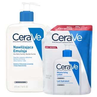 Zestaw CeraVe, emulsja nawilżająca, skóra sucha i bardzo sucha, 473 ml + zapas, 473 ml - zdjęcie produktu