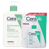Zestaw CeraVe, oczyszczający żel do mycia z ceramidami, skóra normalna i tłusta, 473 ml + zapas, 473 ml - miniaturka zdjęcia produktu