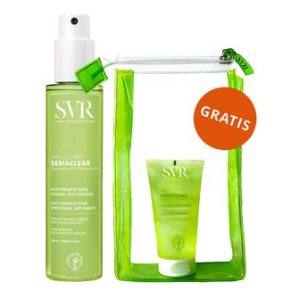 SVR Sebiaclear Spray Corps, spray do ciała przeciw niedoskonałościom, 150 ml + Sebiaclear, żel, 55 ml z kosmetyczką gratis - zdjęcie produktu
