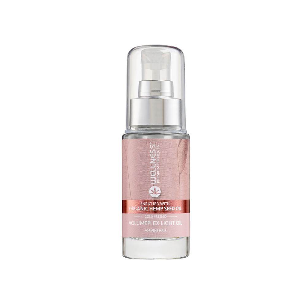 Nieznana Wellness Premium Products VolumePlex, lekki olejek nawilżający do włosów cienkich, 30 ml — Składniki i ocena