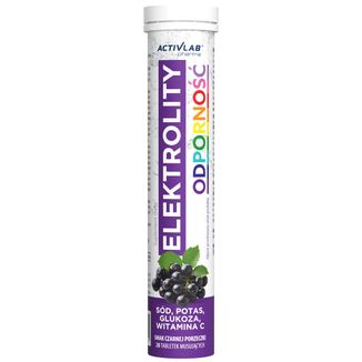 Activlab Pharma Elektrolity Odporność, smak czarnej porzeczki, 20 tabletek musujących - zdjęcie produktu