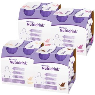 Zestaw Nutridrink, preparat odżywczy, smak truskawkowy, 4 x 125 ml + smak owoców leśnych, 4 x 125 ml + smak waniliowy, 4 x 125 ml + smak czekoladowy, 4 x 125 ml - zdjęcie produktu
