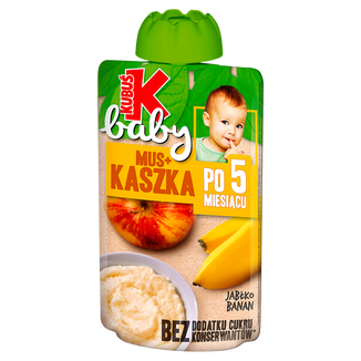 Kubuś Baby Mus + Kaszka, jabłko, banan, po 6 miesiącu, 100 g - zdjęcie produktu