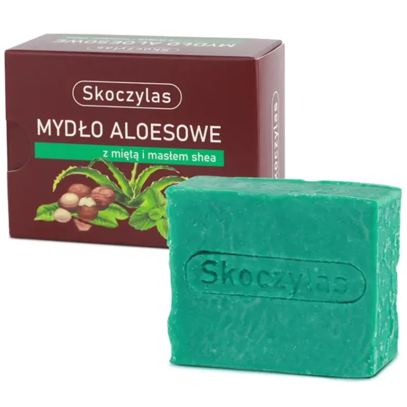 Nieznana Skoczylas, mydło aloesowe z miętą i masłem shea, 100 g