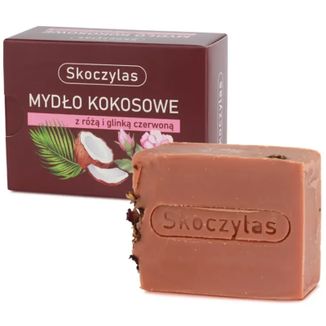 Skoczylas, mydło kokosowe z różą i glinką czerwoną, 100 g - zdjęcie produktu