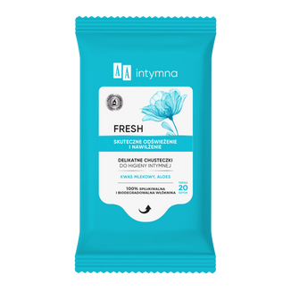 AA Intymna Fresh, chusteczki do higieny intymnej, 20 sztuk KRÓTKA DATA - zdjęcie produktu