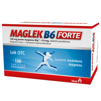 Maglek B6 Forte 100 mg+10 mg, 120 tabletek powlekanych - zdjęcie produktu